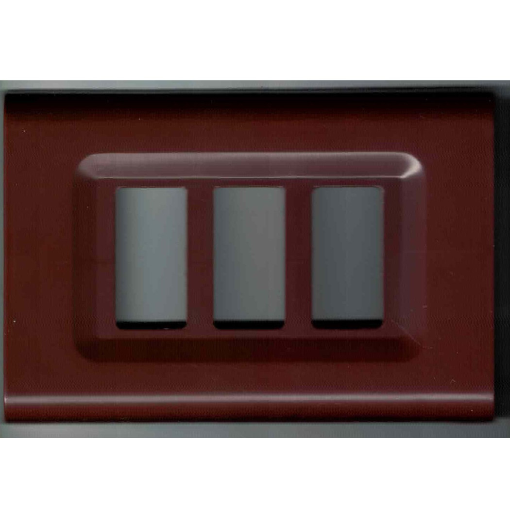 foto del prodotto trade shop placchette placche in abs serie magic elite bticino compatibili color copriprese marrone 5 fori 