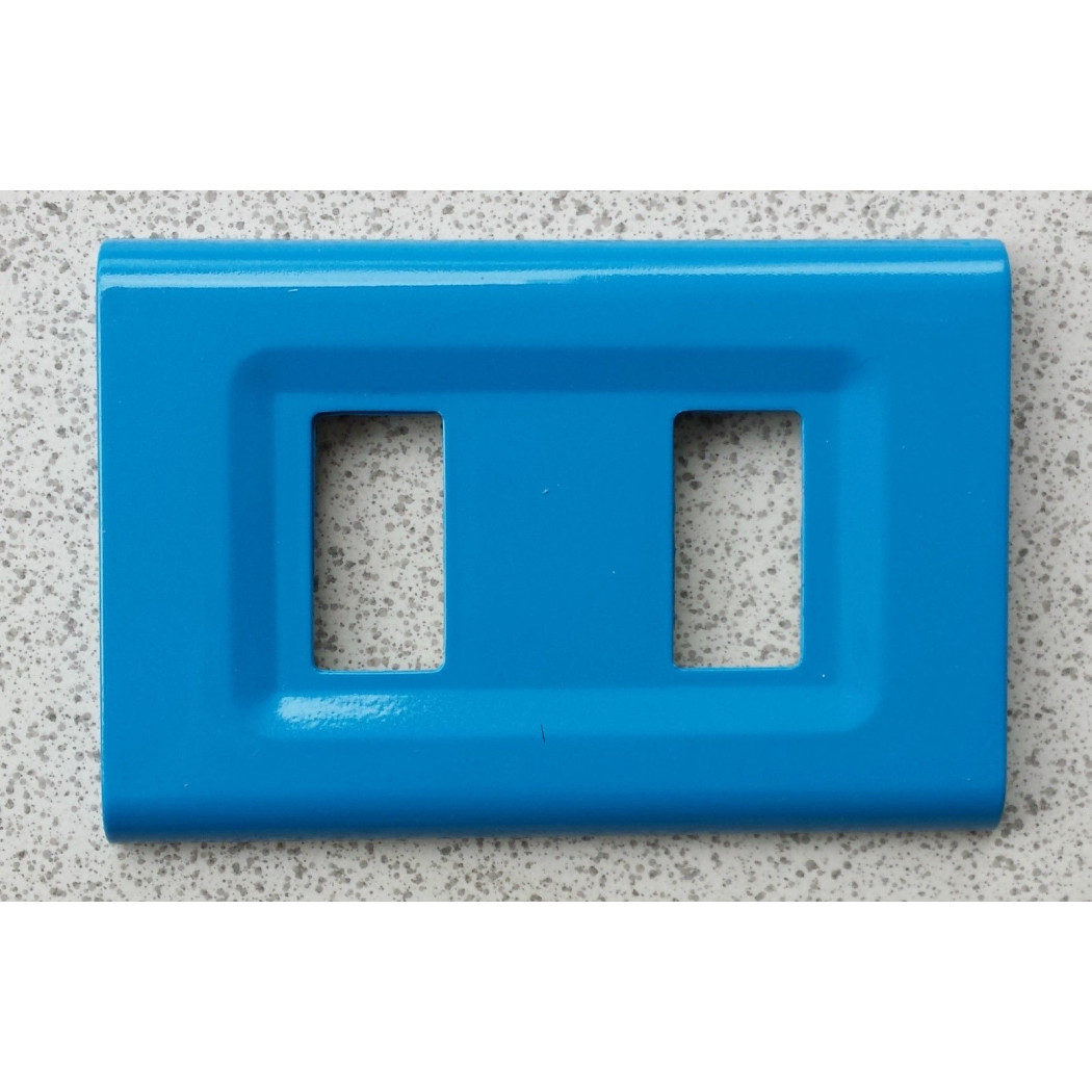 foto del prodotto trade shop placchette placche in abs serie magic elite bticino compatibili color copriprese turchese 2 fori 