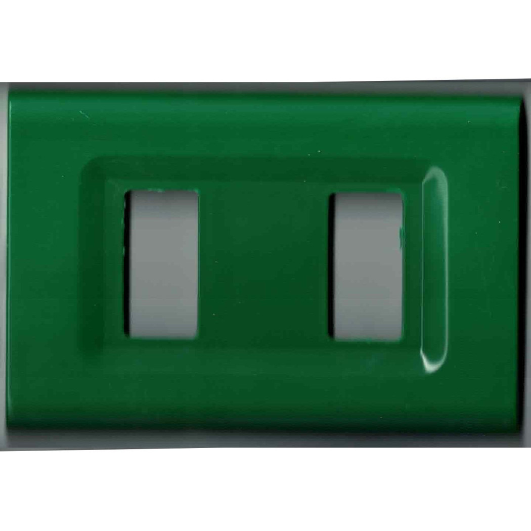 foto del prodotto trade shop placchette placche in abs serie magic elite bticino compatibili color copriprese verde 2 fori 