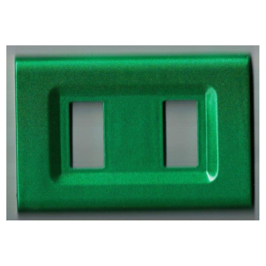 foto del prodotto trade shop placchette placche in abs serie magic elite bticino compatibili color copriprese verde 5 fori 