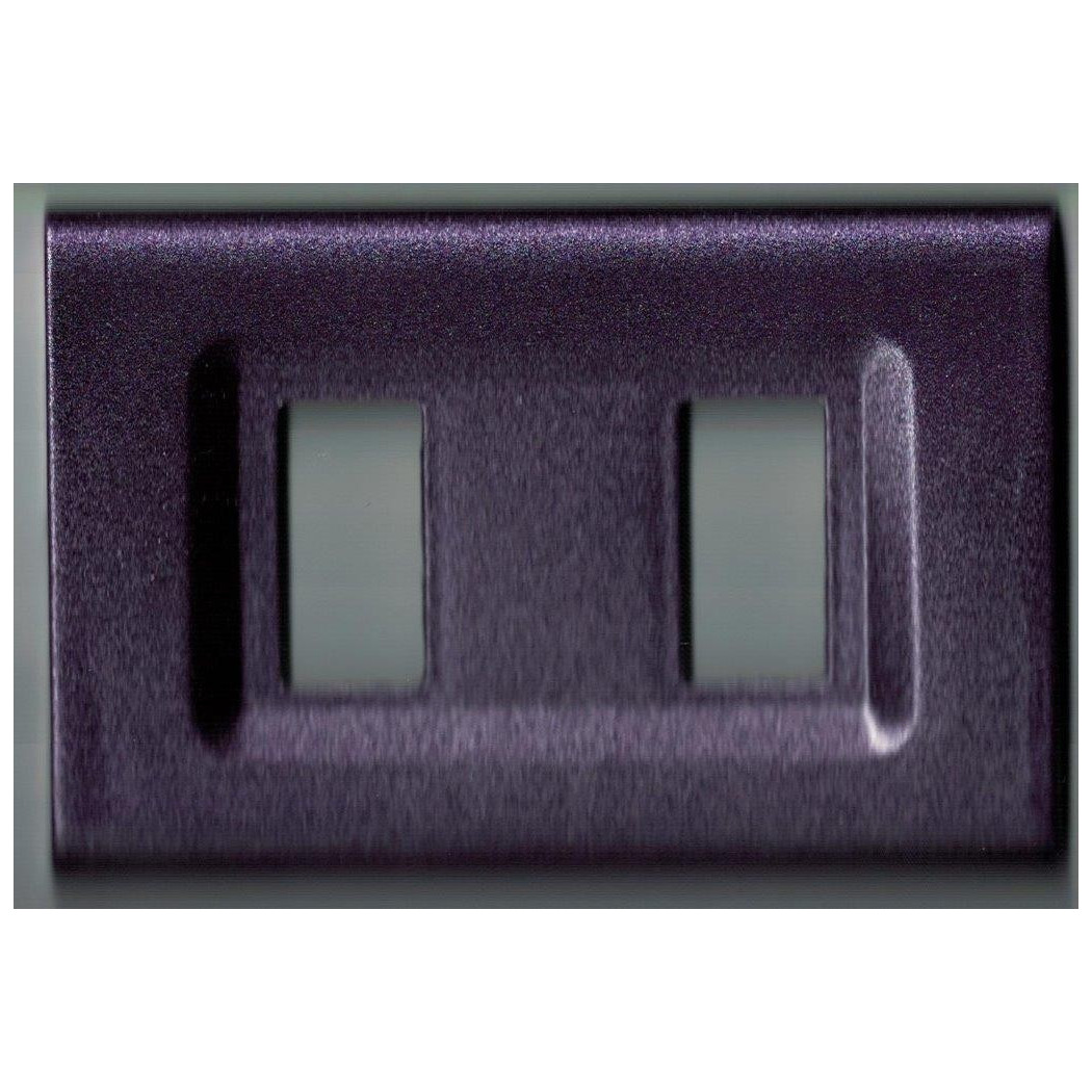 foto del prodotto trade shop placchette placche in abs serie magic elite bticino compatibili color copriprese viola metallizzato 2 fori 