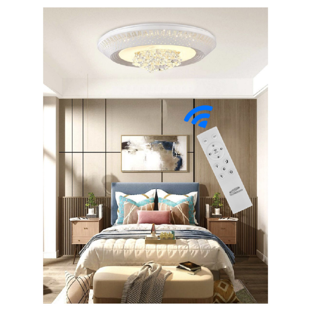 foto del prodotto trade shop plafoniera 166 watt lampadario soffitto mille una notte 3 toni luce telecomando medio 