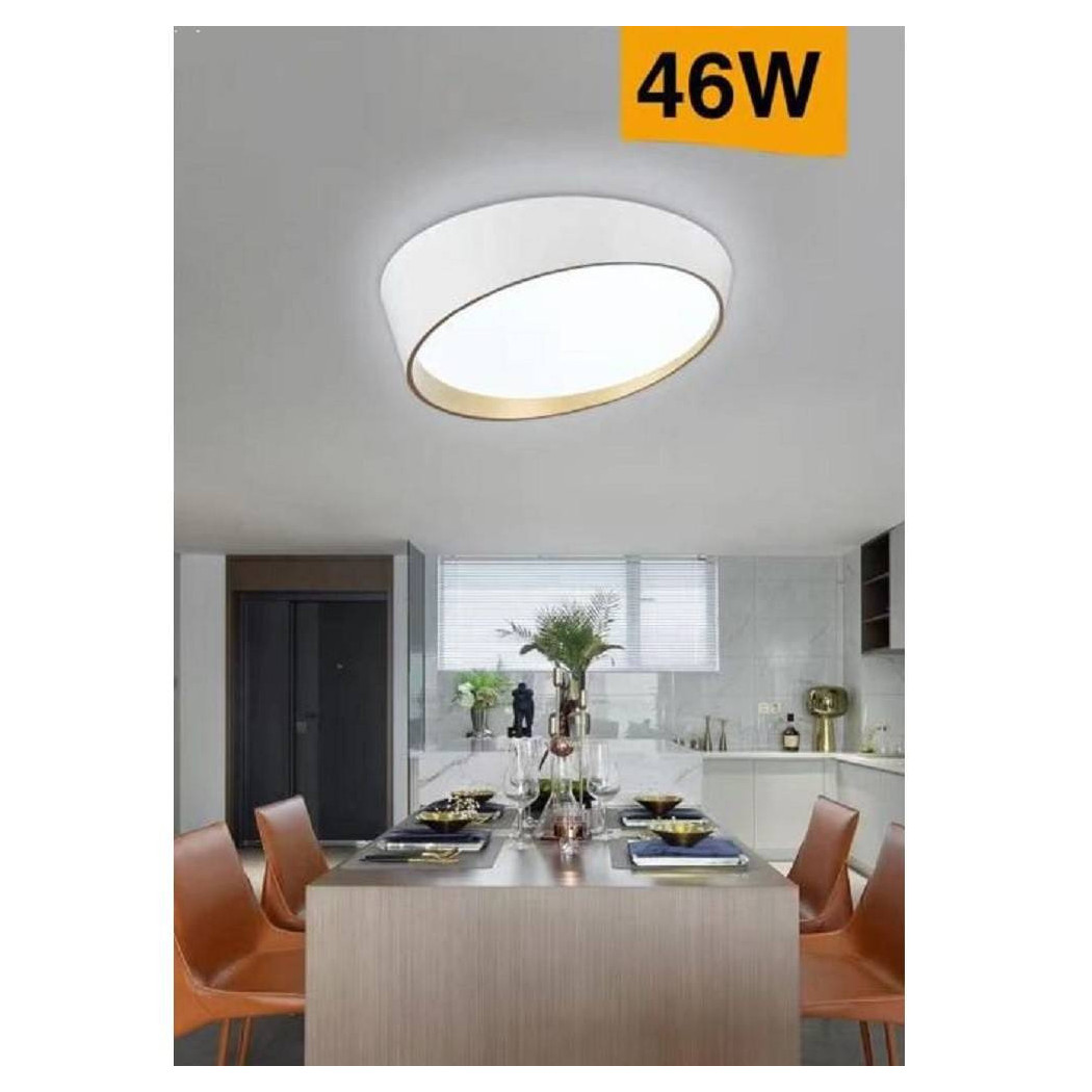 foto del prodotto trade shop plafoniera a led 46w moderno rotonda irregolare luce fredda calda naturale c50 b bianco freddo 
