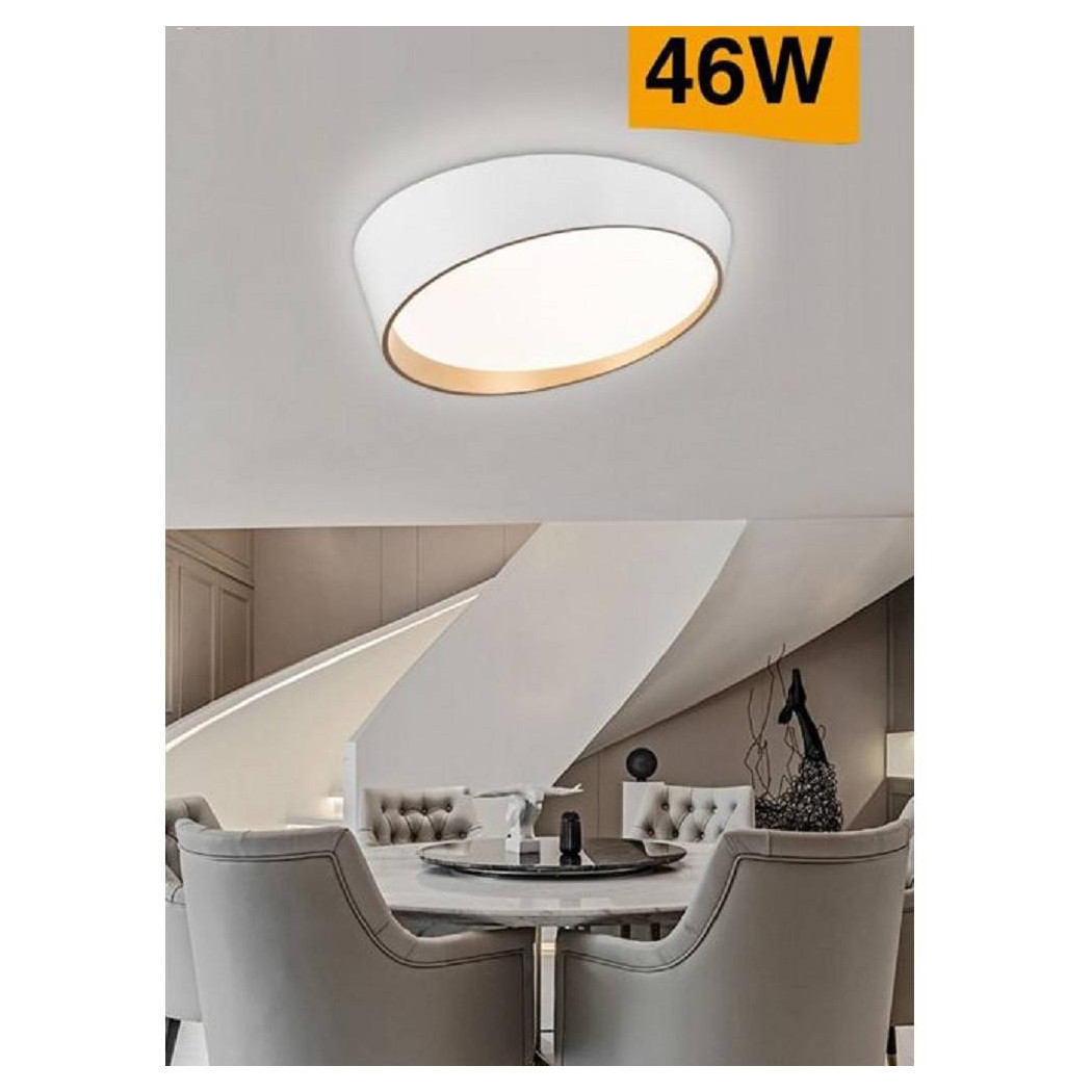 foto del prodotto trade shop plafoniera a led 46w moderno rotonda irregolare luce fredda calda naturale c50 b bianco naturale 