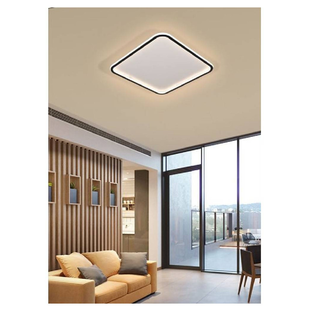 foto del prodotto trade shop plafoniera a led moderna da soffitto quadrata 50w luce fredda naturale calda c12 bianco caldo 