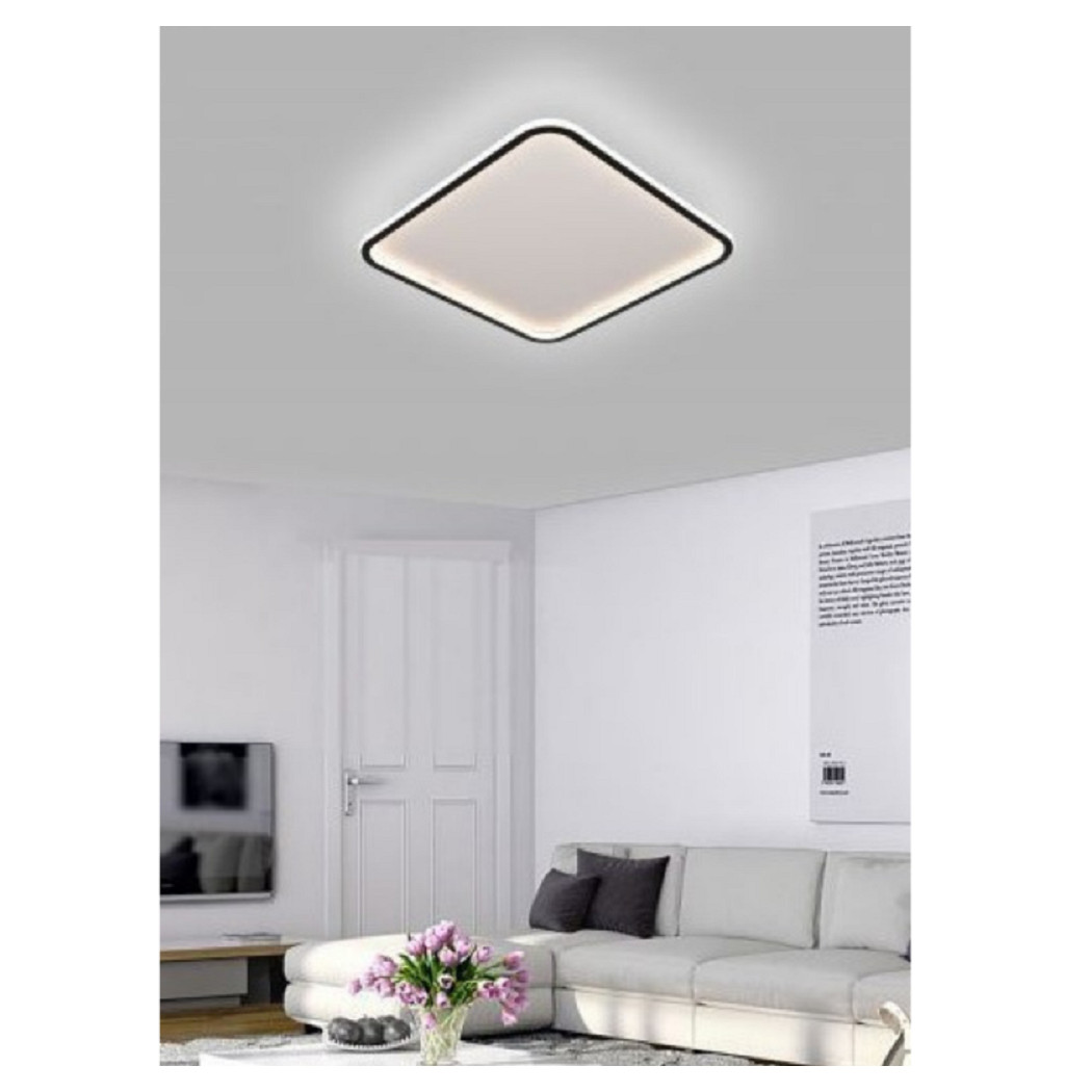 foto del prodotto trade shop plafoniera a led moderna da soffitto quadrata 50w luce fredda naturale calda c12 bianco naturale 