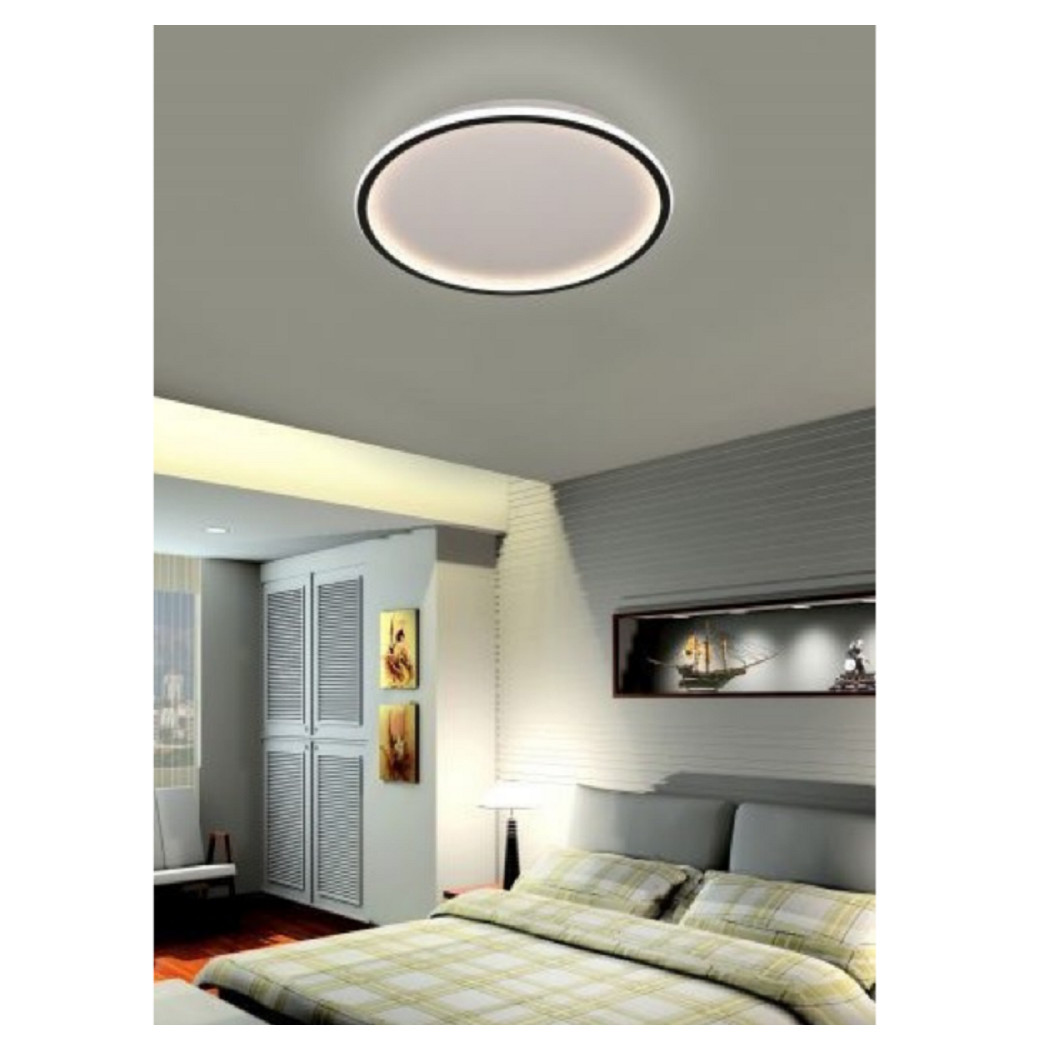 foto del prodotto trade shop plafoniera a led moderna da soffitto tonda 43watt luce fredda naturale calda c13 bianco freddo 