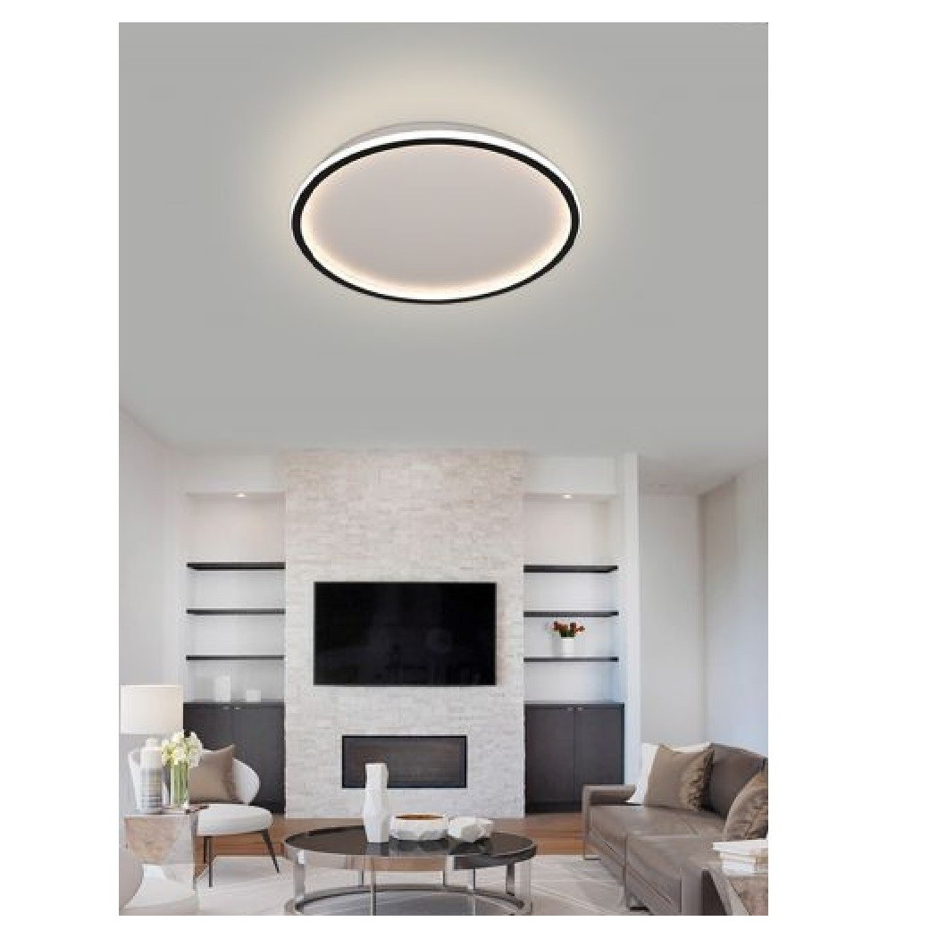 foto del prodotto trade shop plafoniera a led moderna da soffitto tonda 43watt luce fredda naturale calda c13 bianco naturale 