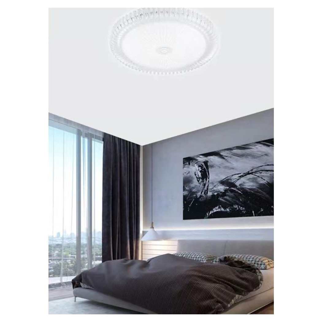 foto del prodotto trade shop plafoniera a soffitto 45w design cristallo rigato luce fredda naturale fst 40a25114 bianco naturale 