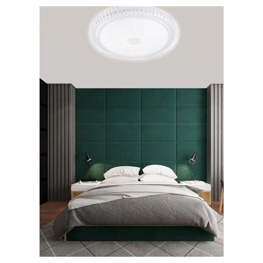 foto del prodotto trade shop plafoniera a soffitto 60w design cristallo rigato luce fredda naturale fst 50a63297 bianco naturale 
