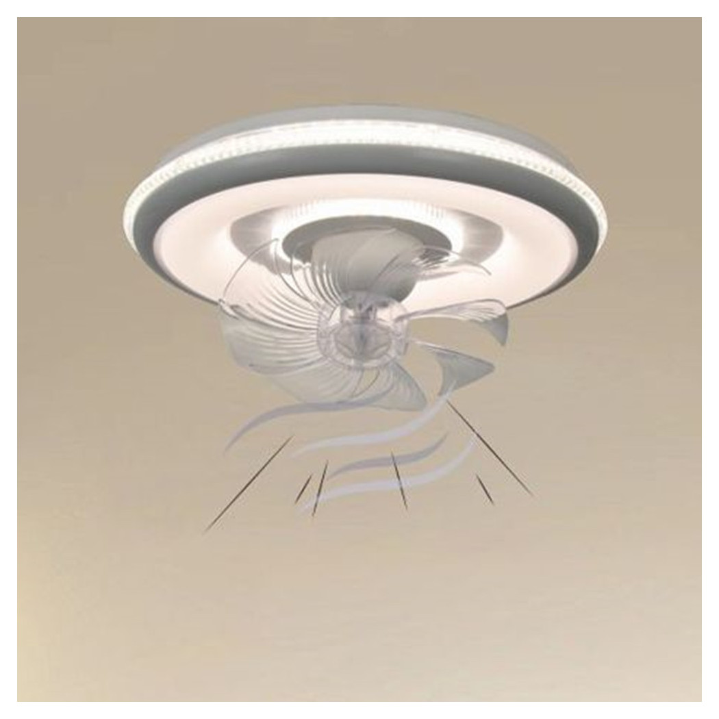 foto del prodotto trade shop plafoniera a ventola luce 3200k 6500k lampada tonda da soffitto ventilatore 33214 