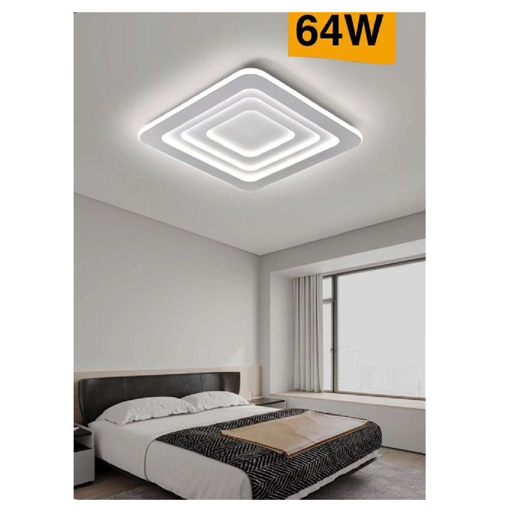 foto del prodotto trade shop plafoniera c46 effetto quadrati moderna led 64w lampada soffitto luce 3000k 6500k 