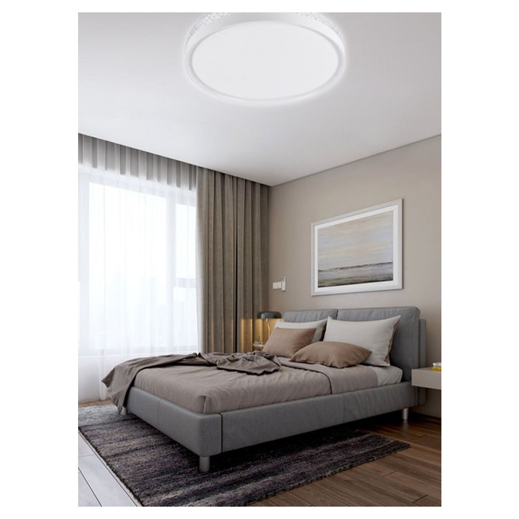 foto del prodotto trade shop - plafoniera da soffitto 45w tondo con striscia luce fredda fst-40a84257 interno 40cm -
