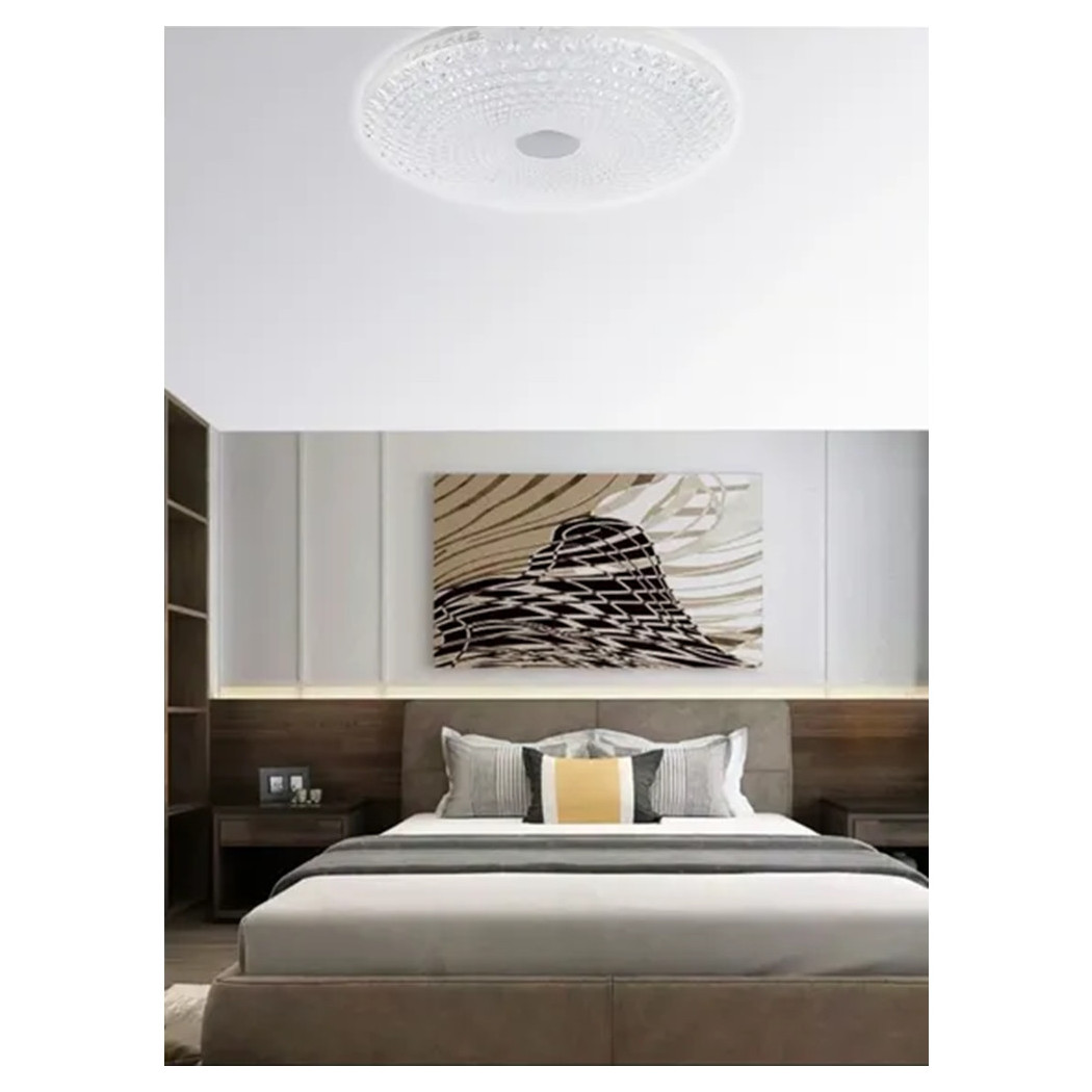 foto del prodotto trade shop plafoniera da soffitto 60 w design cristalli luce fredda fst 50a42826 interna 49cm 