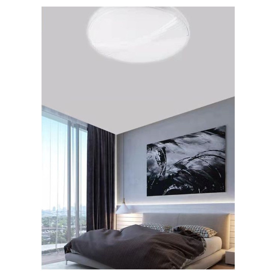 foto del prodotto trade shop plafoniera da soffitto 60 w tondo con rilievo rigato luce fredda 6500k fst 50a63364 
