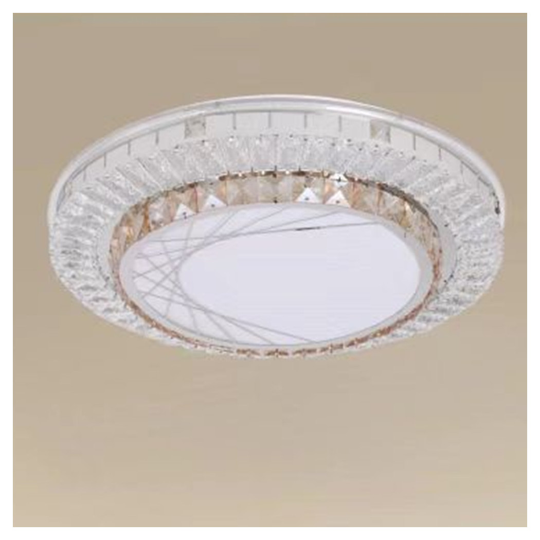 foto del prodotto trade shop plafoniera da soffitto 65w 50cm led a strati cristalli ragnatela luce fredda 08034 