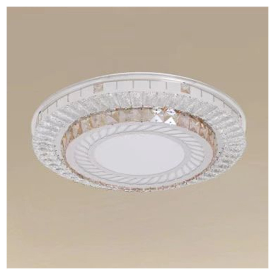 foto del prodotto trade shop plafoniera da soffitto 65w 50cm led design a strati con cristalli luce fredda 71518 