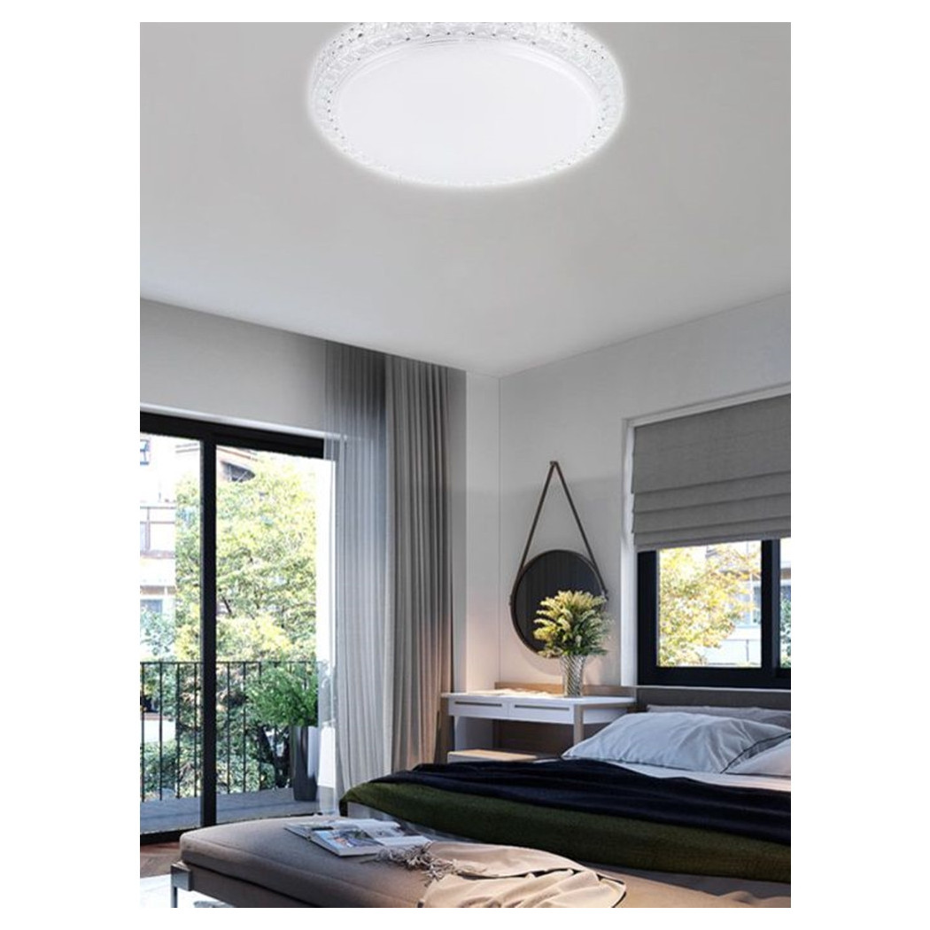 foto del prodotto trade shop plafoniera da soffitto interno 45w bordo cristalli luce fredda fst 40a26584 40cm 