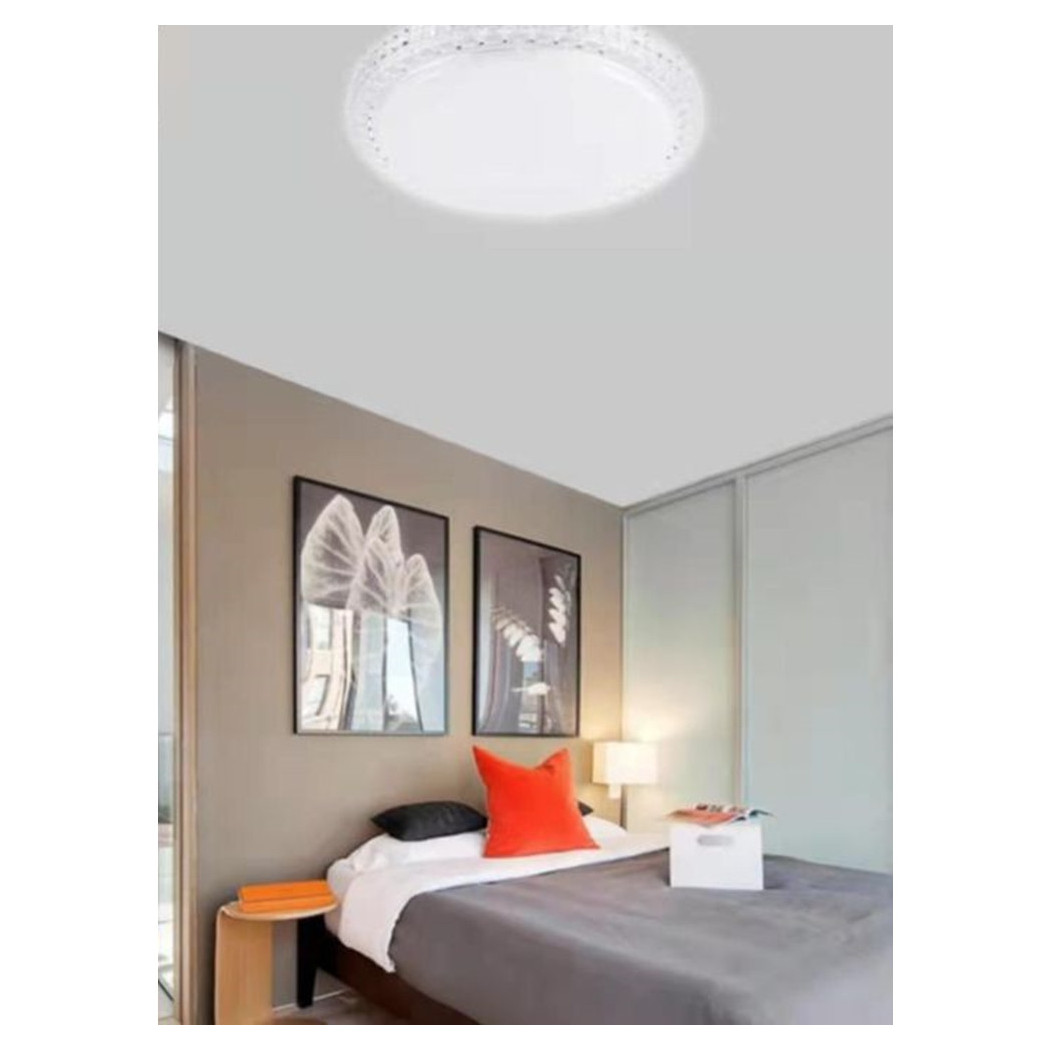 foto del prodotto trade shop plafoniera da soffitto interno 60w bordo cristalli luce fredda fst 50a40339 49cm 