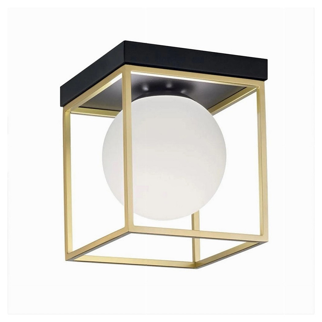 foto del prodotto trade shop plafoniera da soffitto lampada in metallo nero bronzo con sfera in vetro g9 c76 1 