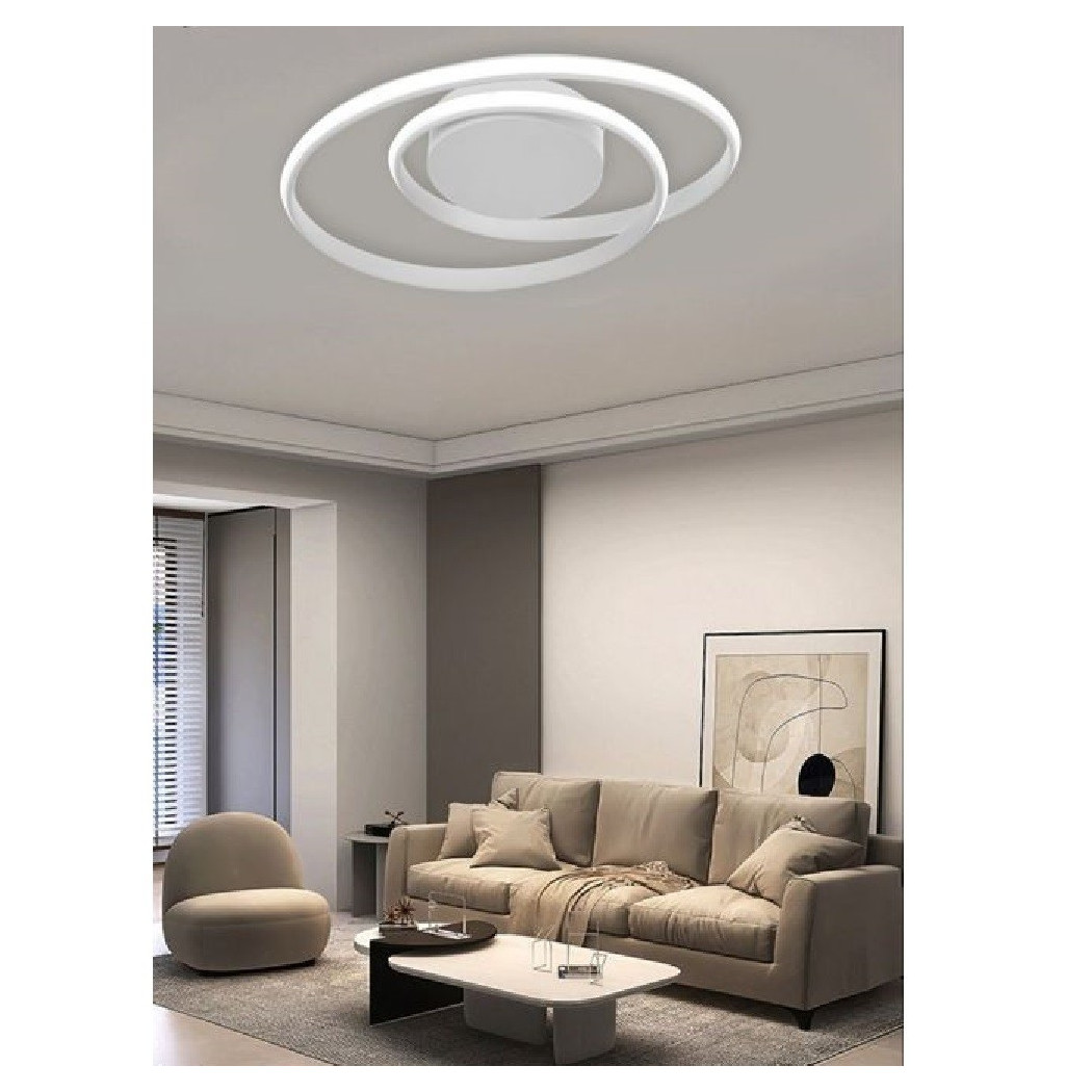 foto del prodotto trade shop plafoniera da soffitto lampadario 32w vortice luce fredda naturale calda pn 20b bianco caldo 