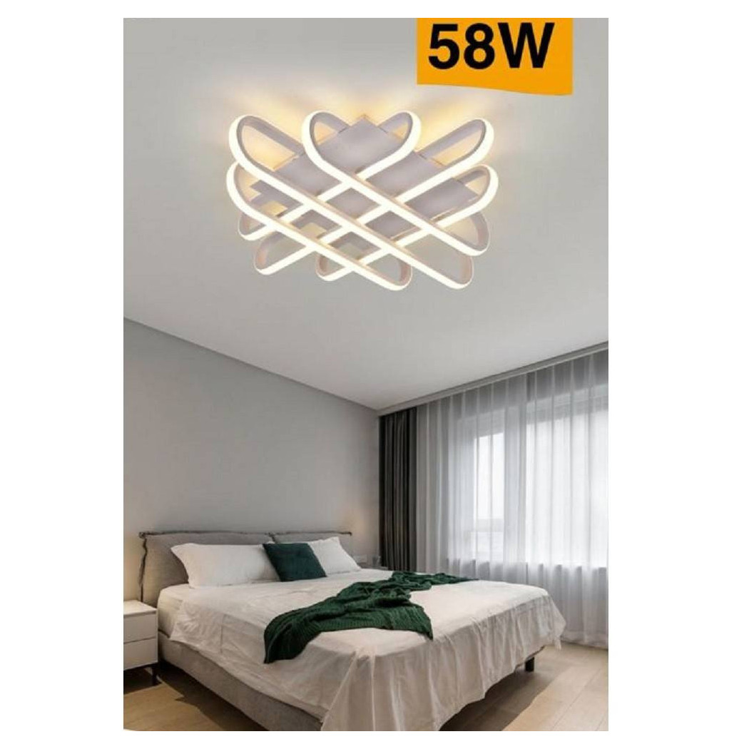 foto del prodotto trade shop plafoniera da soffitto led 58 w lampadario moderno luce 6500k 4000k 3000k c41 b bianco caldo 