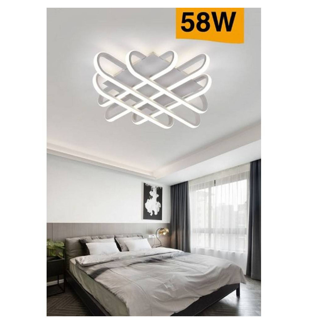 foto del prodotto trade shop - plafoniera da soffitto led 58 w lampadario moderno luce 6500k 4000k 3000k c41-b - -bianco naturale -