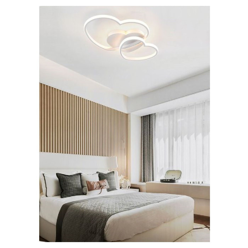 foto del prodotto trade shop plafoniera doppio cuore led moderno rifinitura 31w luce 6500k 3000k 4000k pn 05b bianco caldo 