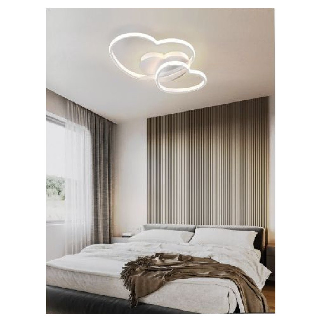 foto del prodotto trade shop plafoniera doppio cuore led moderno rifinitura 31w luce 6500k 3000k 4000k pn 05b bianco freddo 