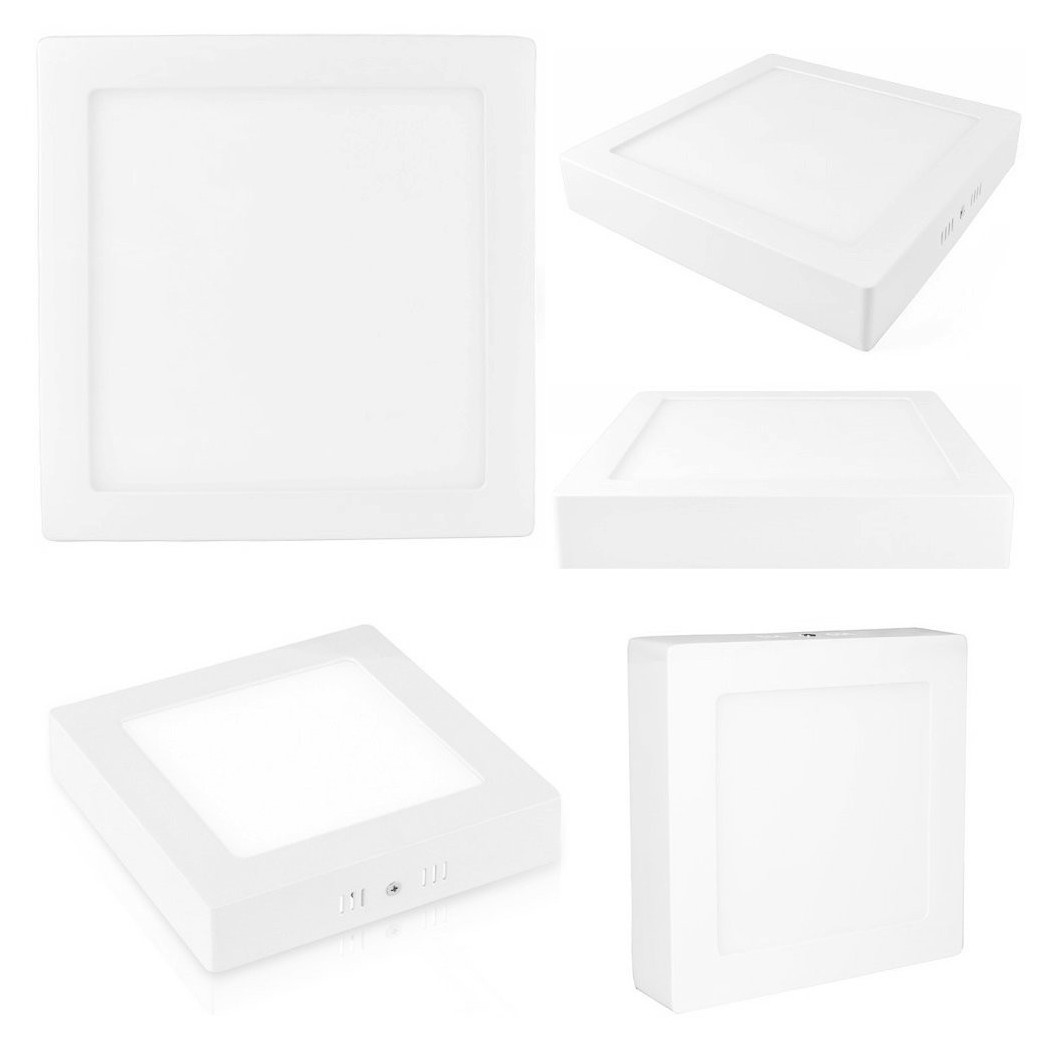 foto del prodotto trade shop plafoniera faretto led quadrato da superficie da 18w luce bianco freddo 