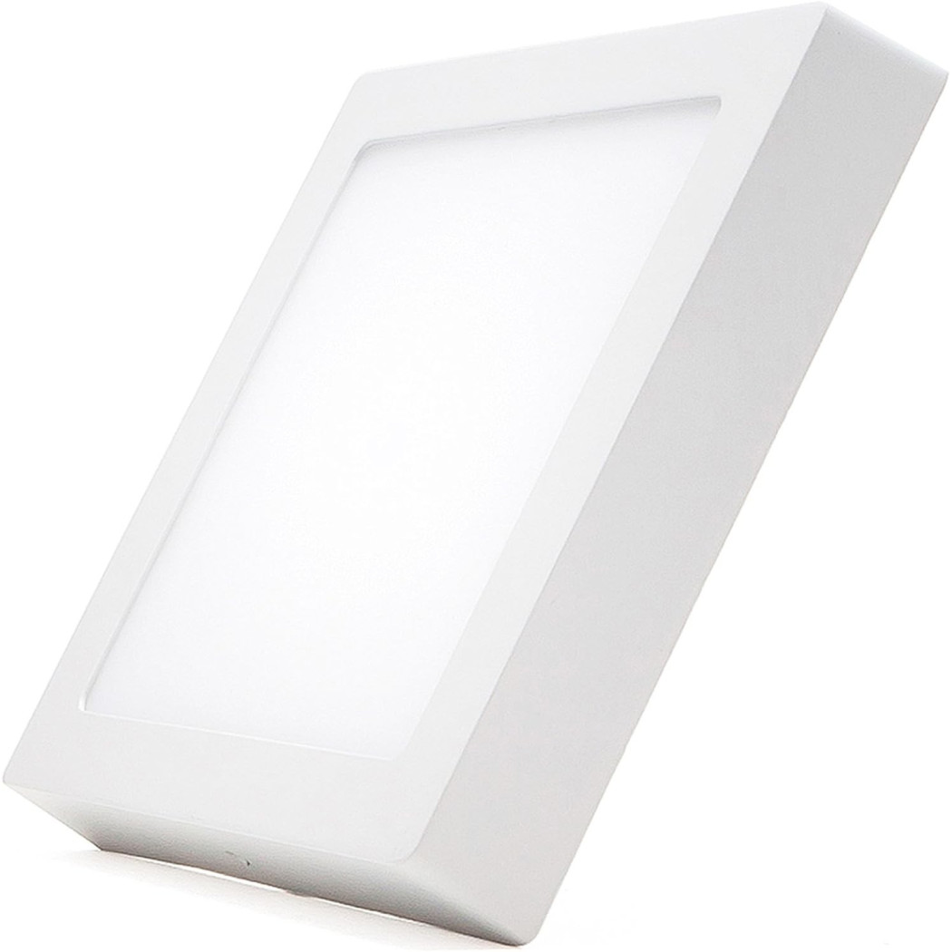 foto del prodotto trade shop plafoniera faretto pannello soffitto led luce freddo 12w quadrato tondo bianco freddo quadrato 