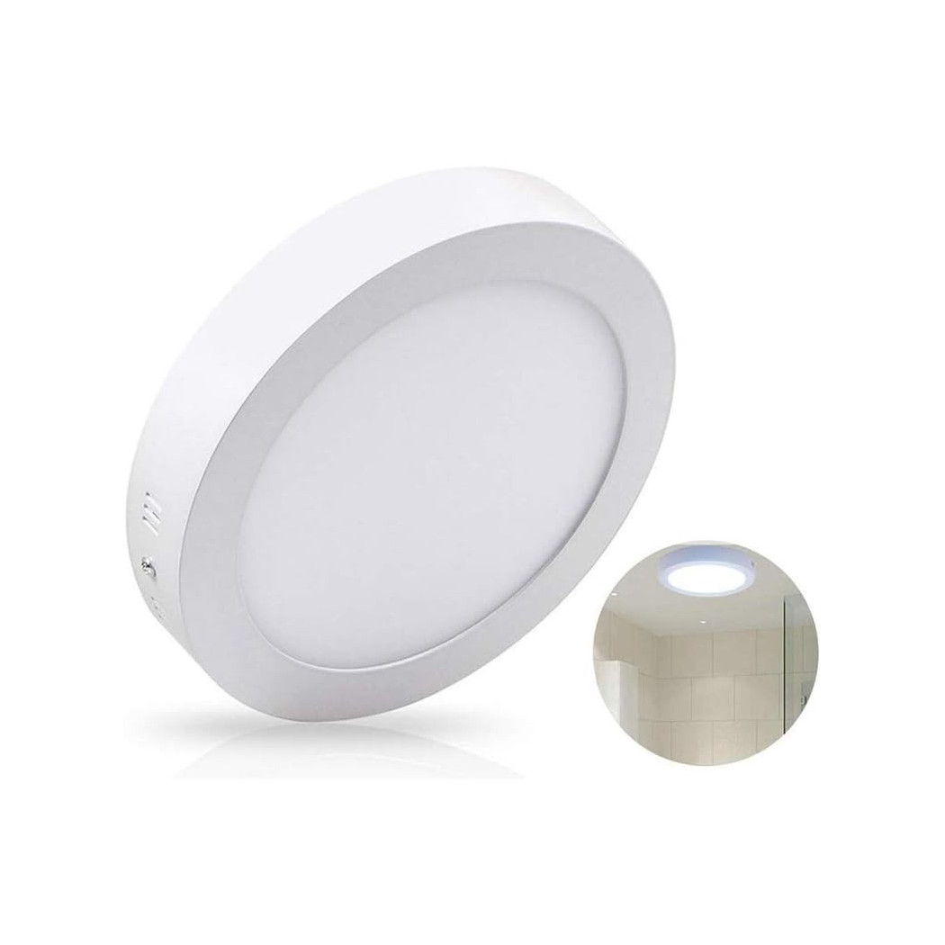 foto del prodotto trade shop plafoniera faretto pannello soffitto led luce freddo 12w quadrato tondo bianco freddo tondo 