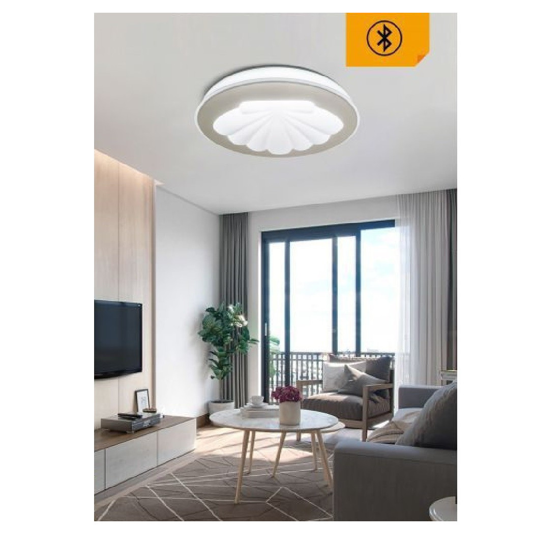 foto del prodotto trade shop plafoniera lampadario soffitto 46 w conchiglia dimmerabile toni di luce pn 11 3c 