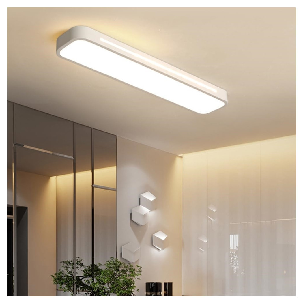 foto del prodotto trade shop plafoniera led 18w bianco soffitto rettangolare striscia moderno luce 4000k 50194 