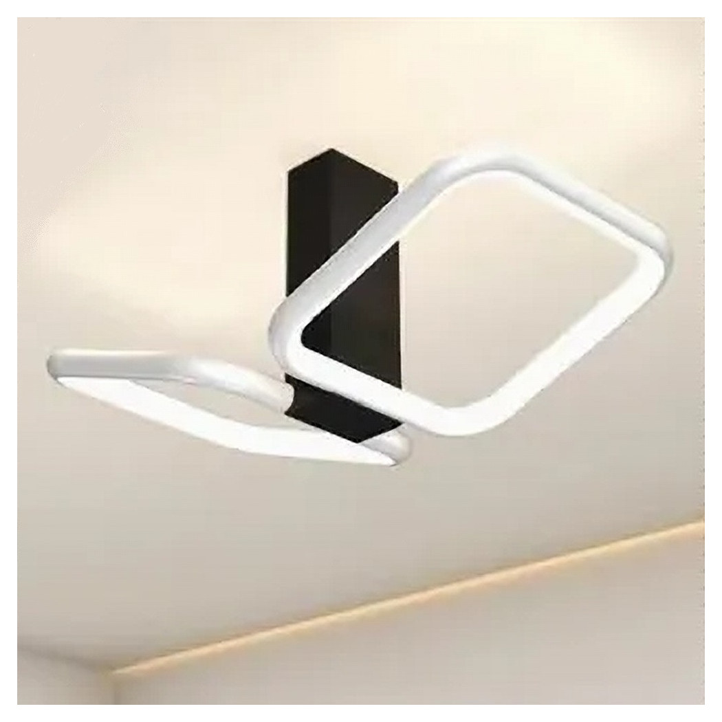 foto del prodotto trade shop plafoniera led 20w 2 quadrati bianco design moderno lampadario da soffitto 50568 