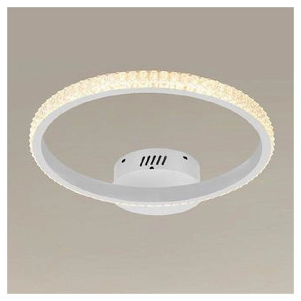 foto del prodotto trade shop plafoniera led 24w cerchio effetto cristallo bianco luce fredda calda naturale 31715 