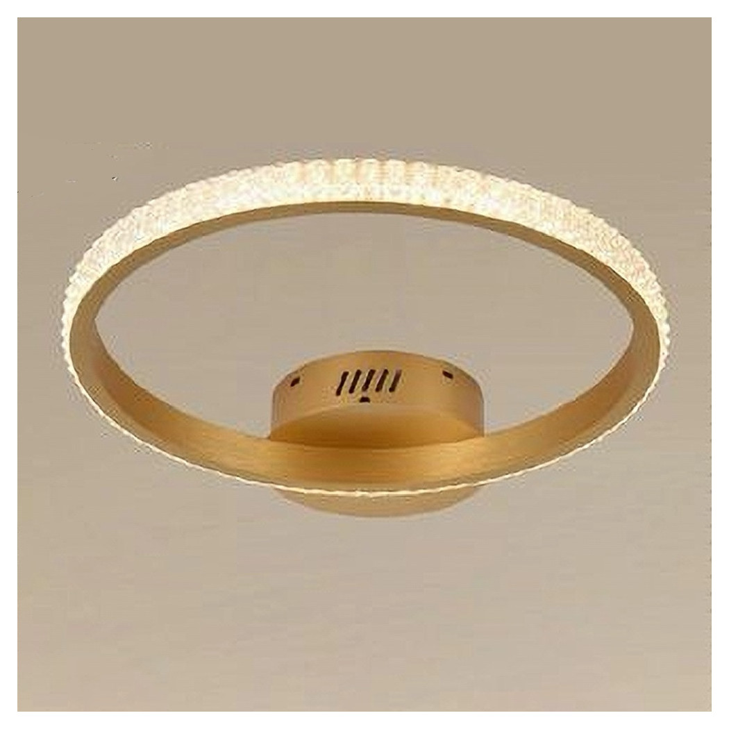 foto del prodotto trade shop plafoniera led 24w cerchio effetto cristallo oro luce fredda calda naturale 31739 