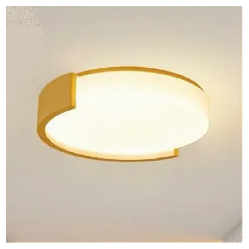 foto del prodotto trade shop plafoniera led 24w cerchio oro design moderno soffitto tonda luce naturale 50118 