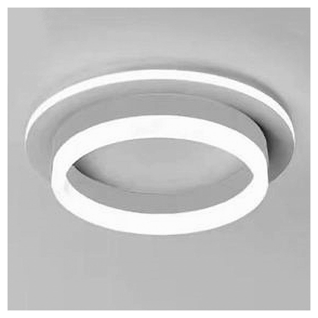 foto del prodotto trade shop plafoniera led 27w tonda cerchio bianco moderno lampadario soffitto luce fredda 50490 