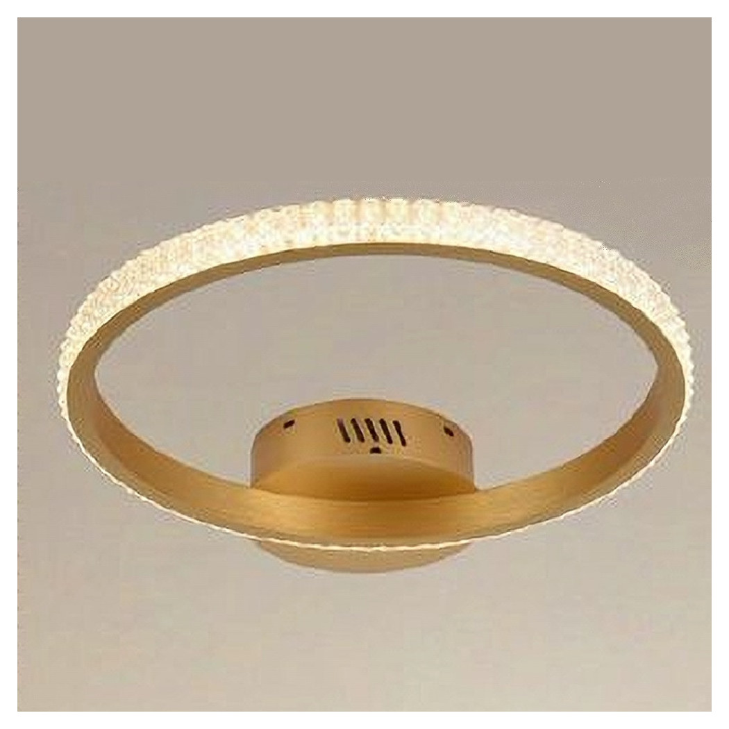 foto del prodotto trade shop plafoniera led 28w oro cerchio effetto cristallo luce calda naturale fredda 31760 