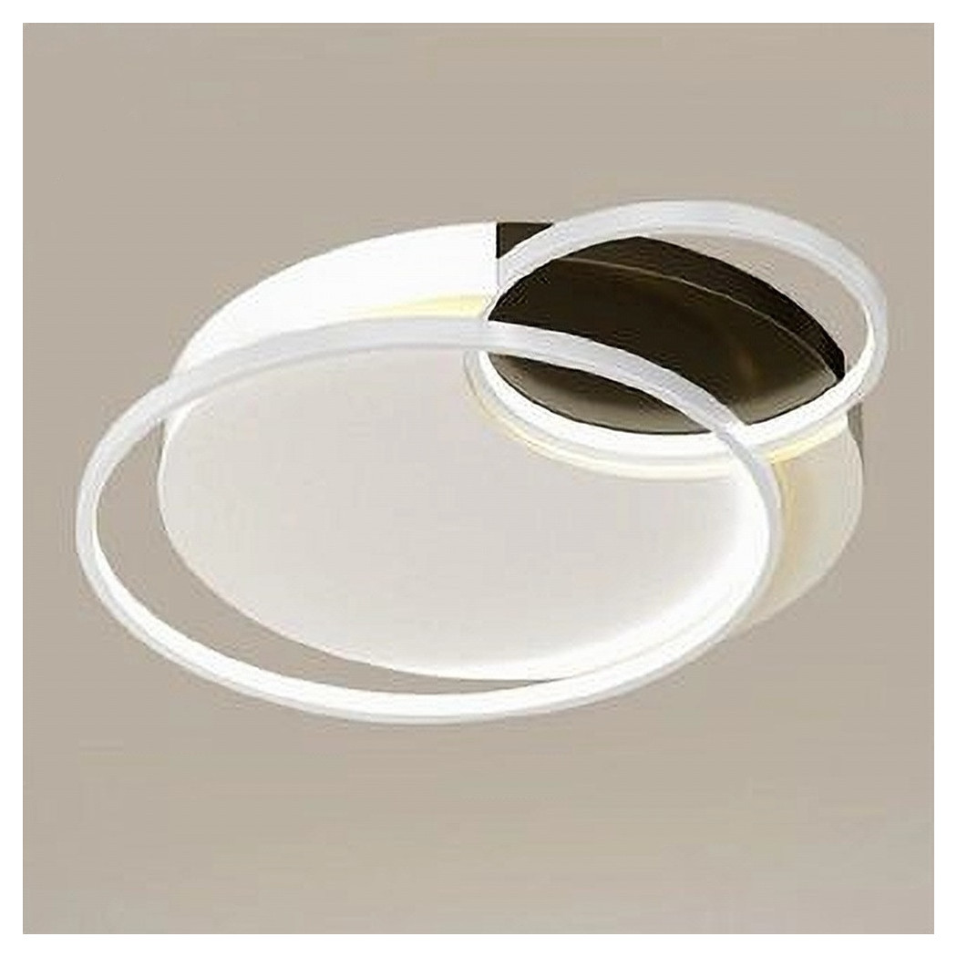 foto del prodotto trade shop plafoniera led 30 w 3 cerchi bianco nero lampadario soffitto luce naturale 70791 