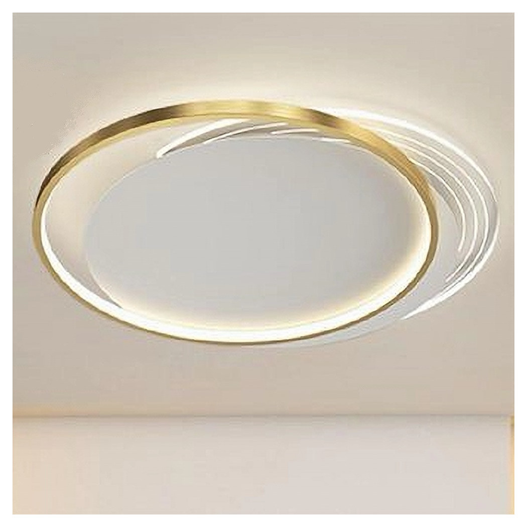 foto del prodotto trade shop plafoniera led 30 w cerchio oro lampadario da soffitto tondo luce naturale 70715 