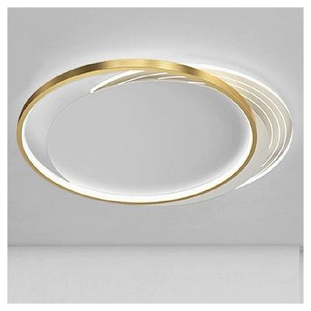 foto del prodotto trade shop plafoniera led 30watt cerchio oro lampadario da soffitto tondo luce fredda 70722 