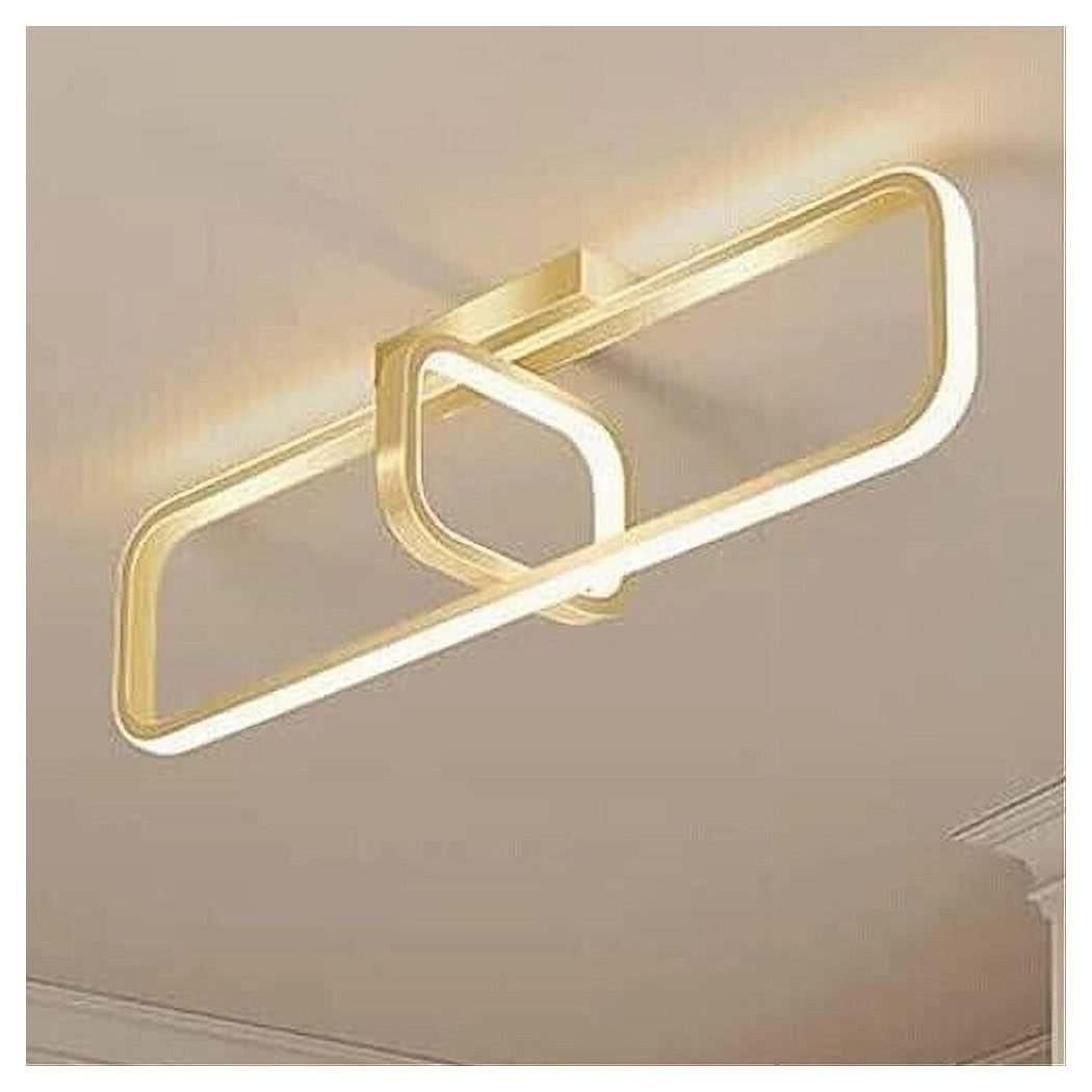 foto del prodotto trade shop plafoniera led 32 w rettangolare oro design moderno lampadario a soffitto 50224 