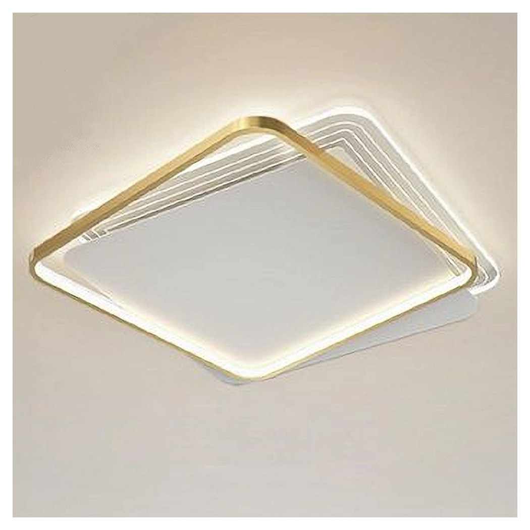 foto del prodotto trade shop plafoniera led 35w quadrata oro lampadario da soffitto moderno luce naturale 70739 