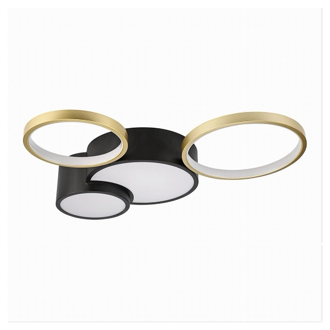 foto del prodotto trade shop plafoniera led 36w 4 cerchi oro nero lampada da soffitto moderno luce 6500k 70968 
