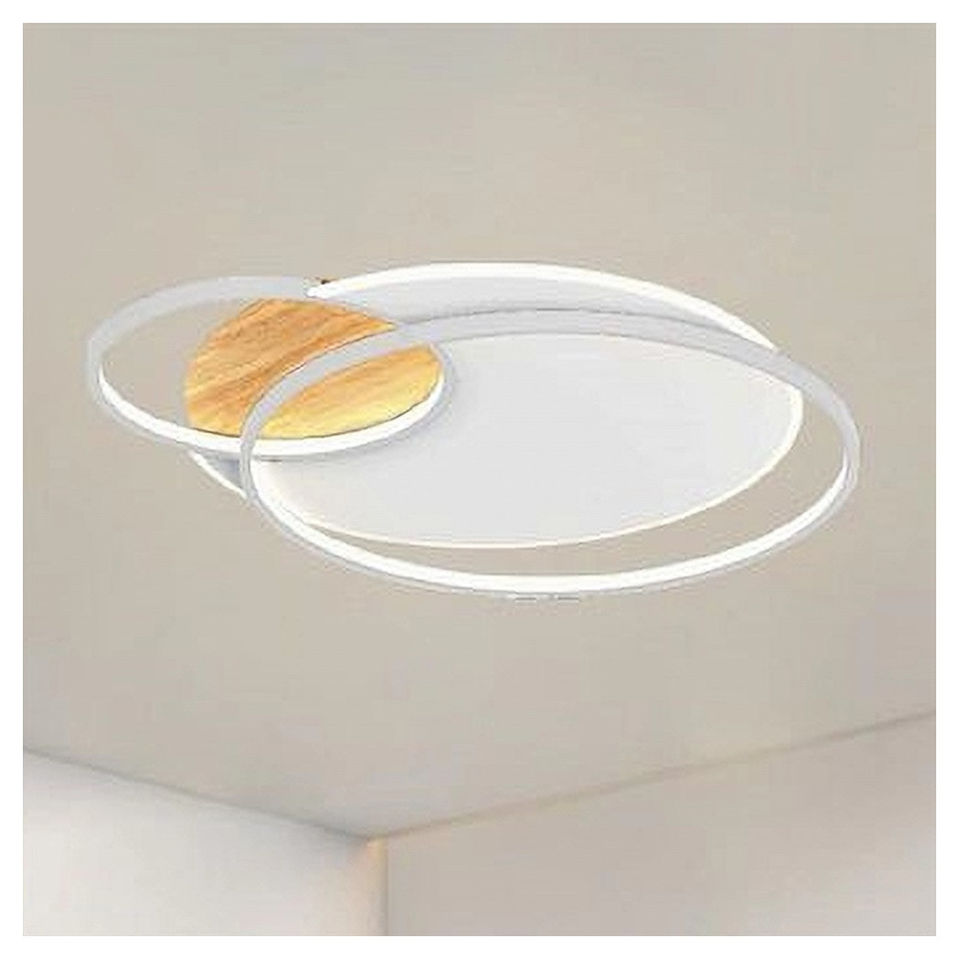 foto del prodotto trade shop plafoniera led 38w cerchi bianco lampadario soffitto moderno luce naturale 70838 