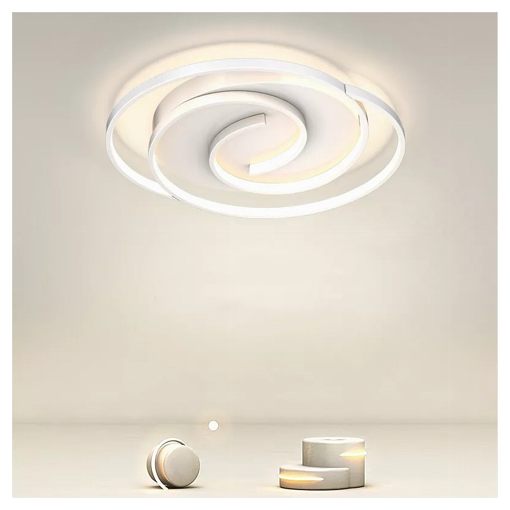 foto del prodotto trade shop plafoniera led 45w cerchio spirale vortice bianco lampadario soffitto luce 4000k 70593 