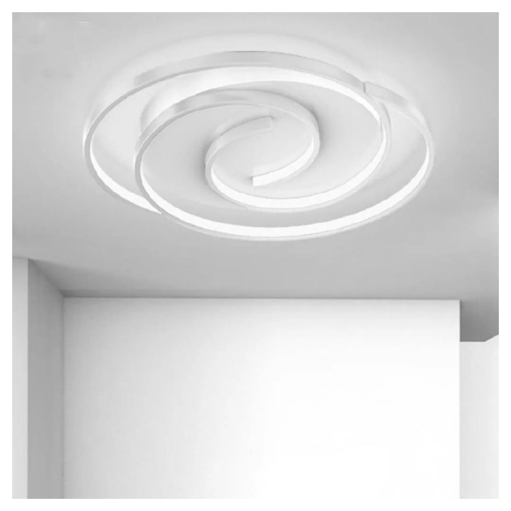foto del prodotto trade shop plafoniera led 45w cerchio spirale vortice bianco lampadario soffitto luce 6500k 70609 