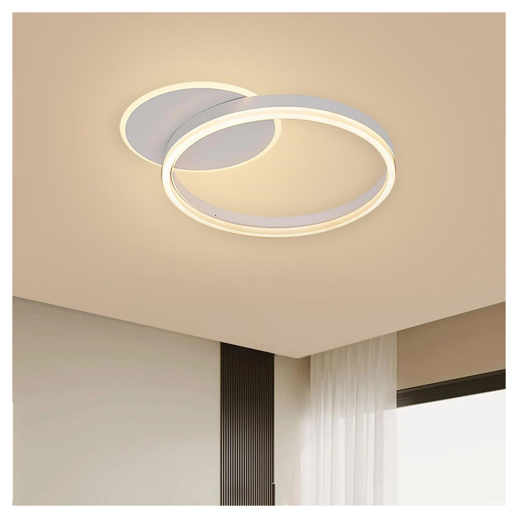 foto del prodotto trade shop plafoniera led 51 w cct da 3000k a 6500k dimmerabile cerchi luce soffitto parete 